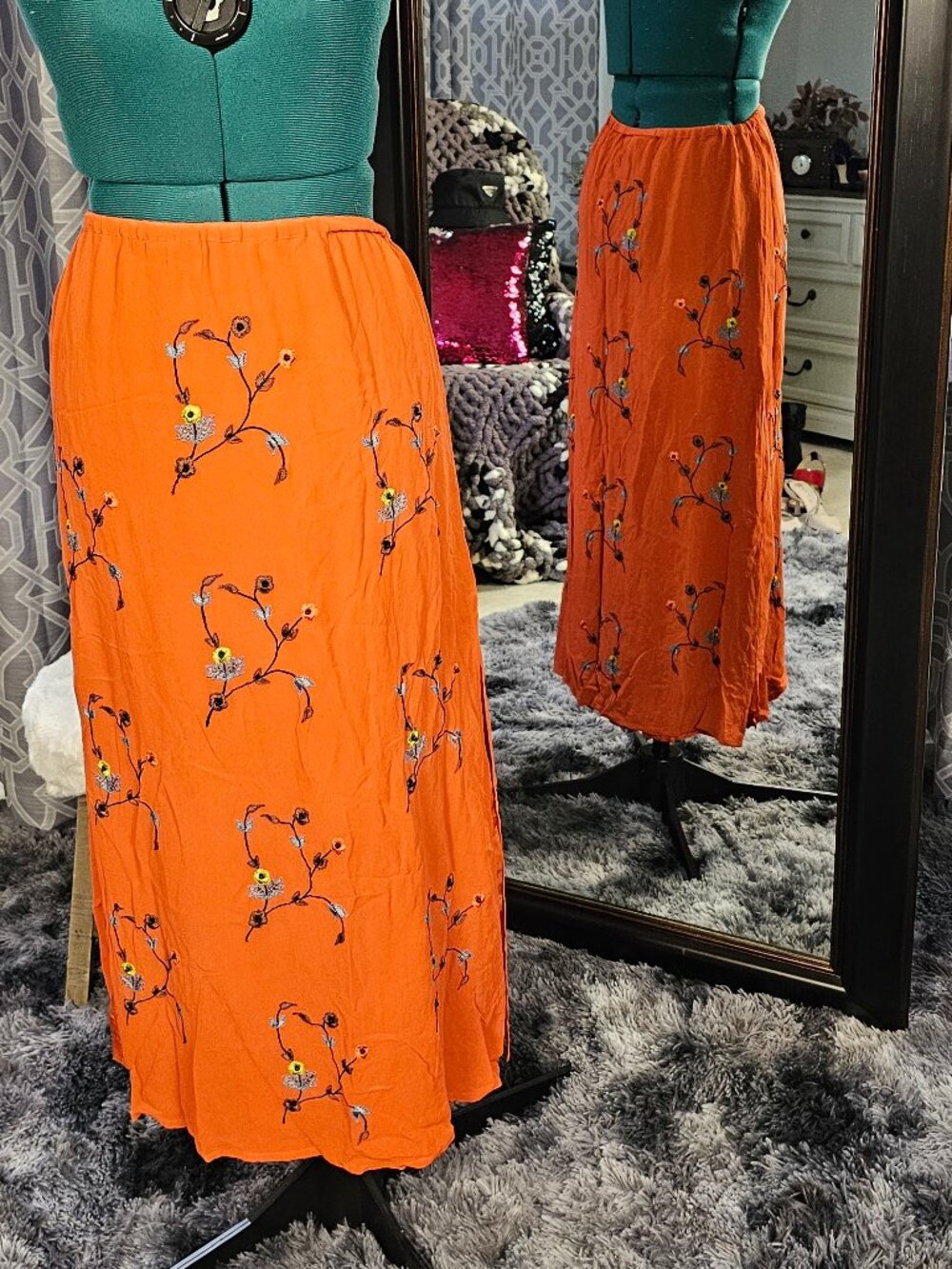Chico's Design 100% Silk Maxi Skirt, Chico's 0 (US 4/S)